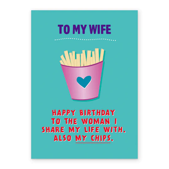 Humorous Birthday Greeting Card For Wife