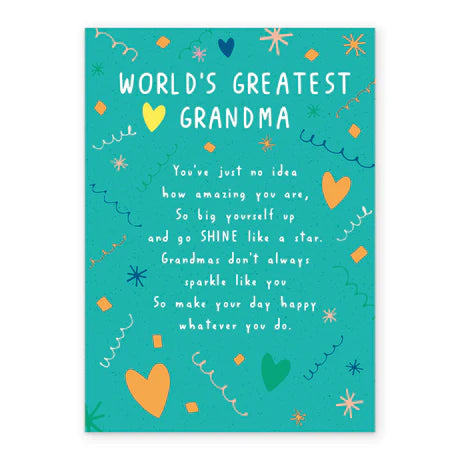 World's Greatest Grandma Greeting Card
