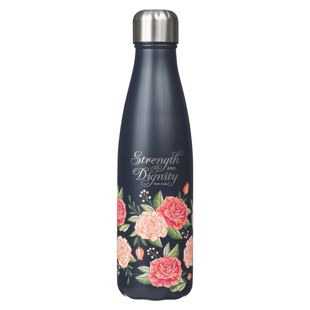 CAG Strength & Dignity Pink Rose Stainless Steel Travel Bottle