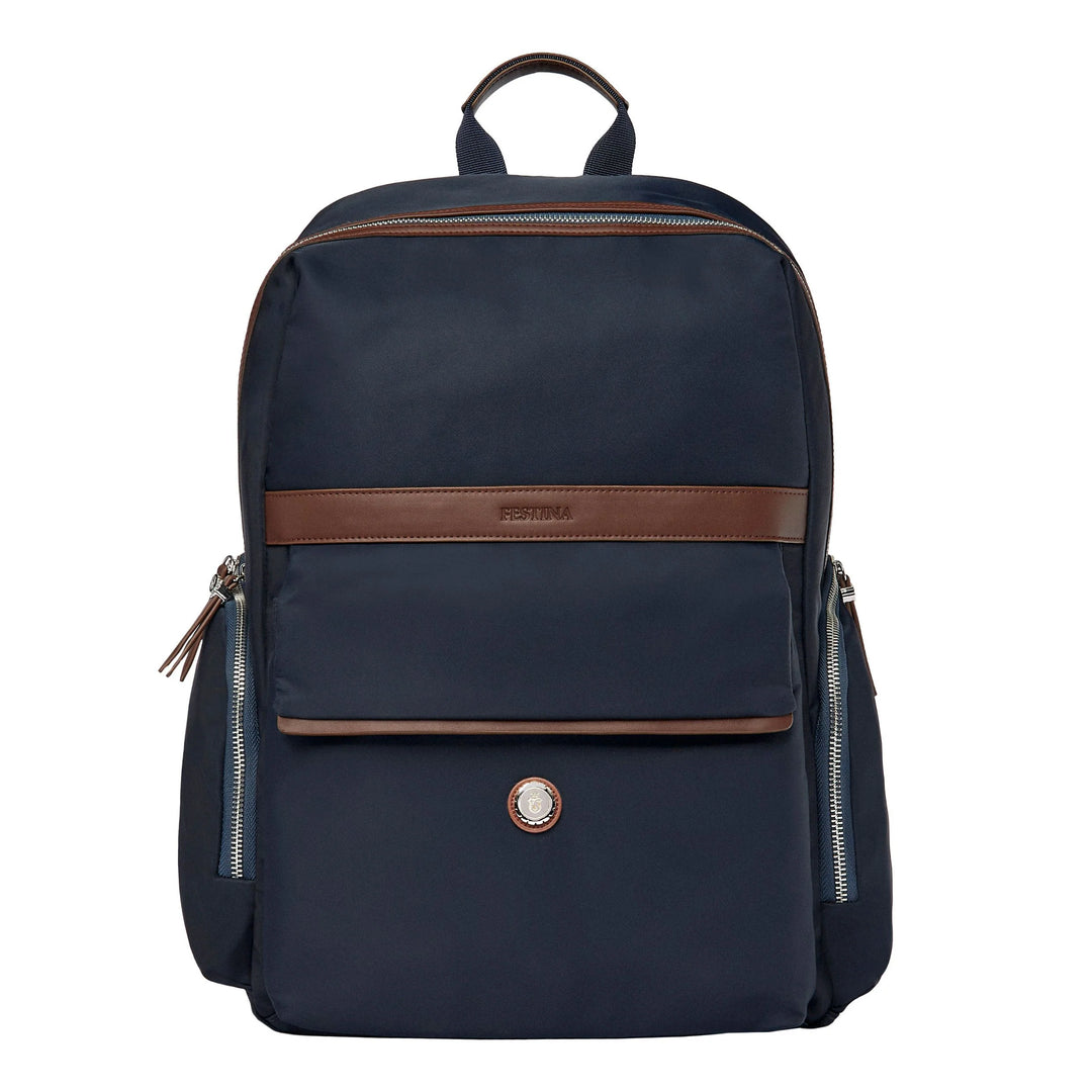 Festina Button Navy & Brown Backpack