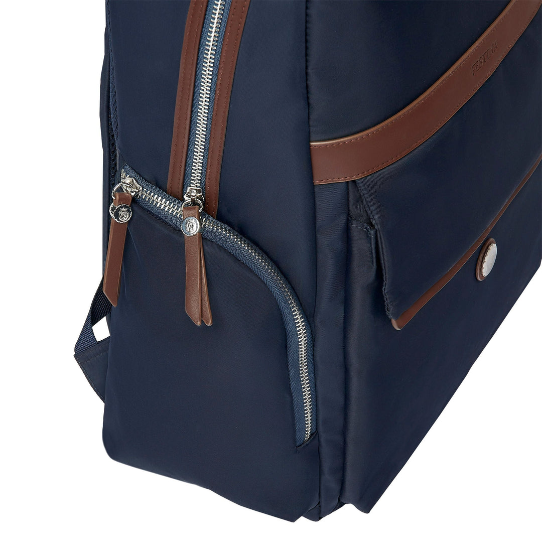 Festina Button Navy & Brown Backpack