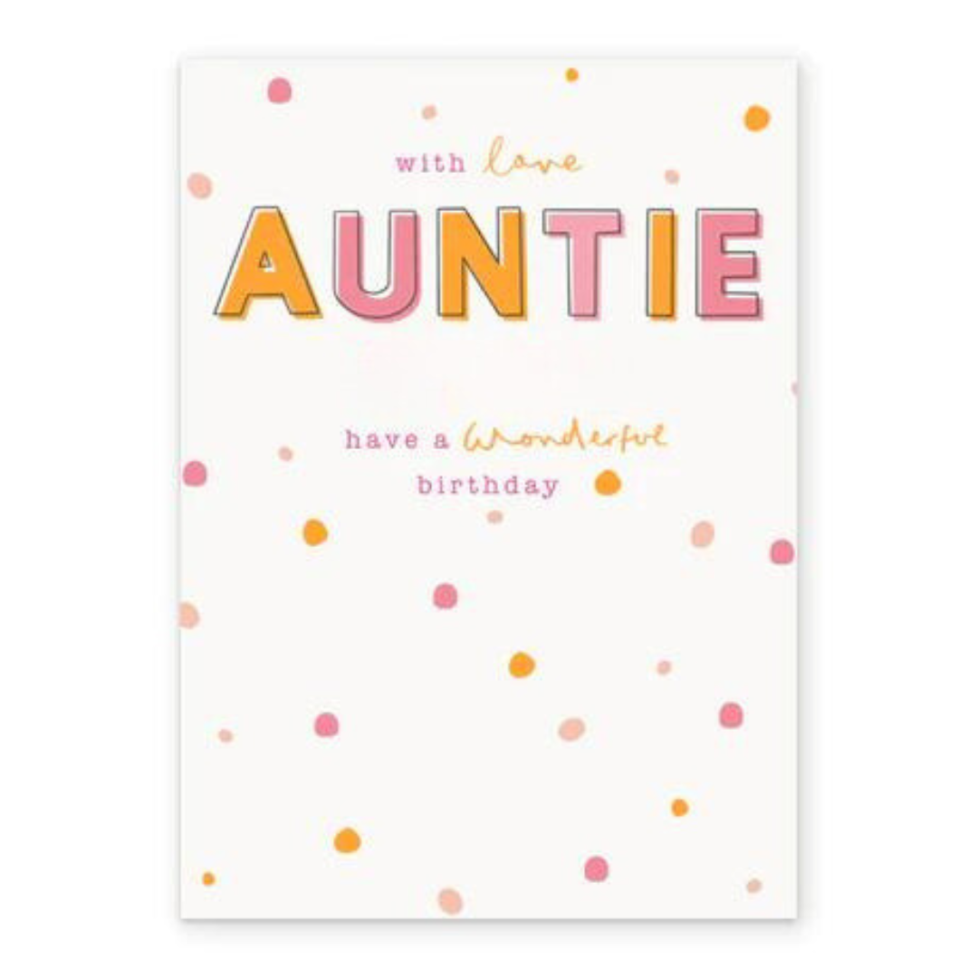 Dotty Heartfelt Birthday Card for Auntie