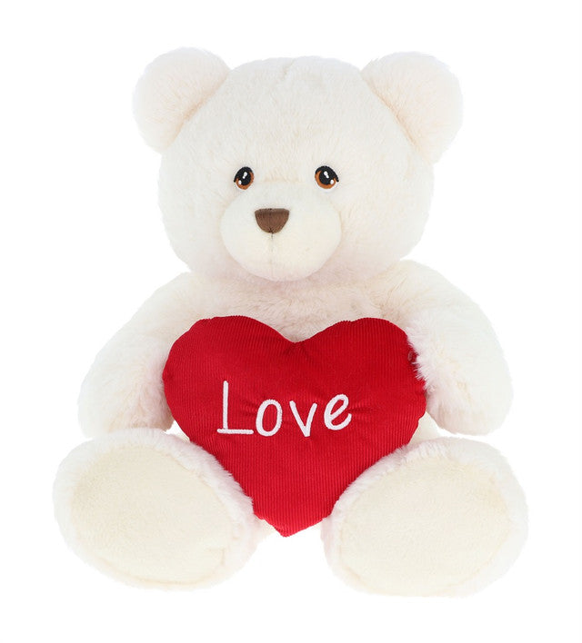 White Bear with Heart- 45cm