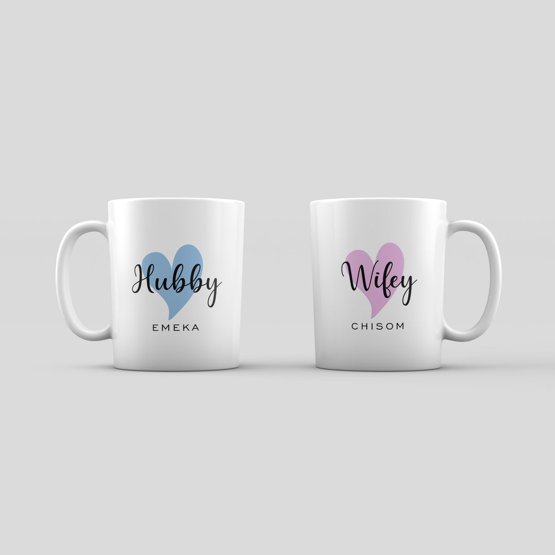 Personalized Husband & Wife Mug - Set of 2