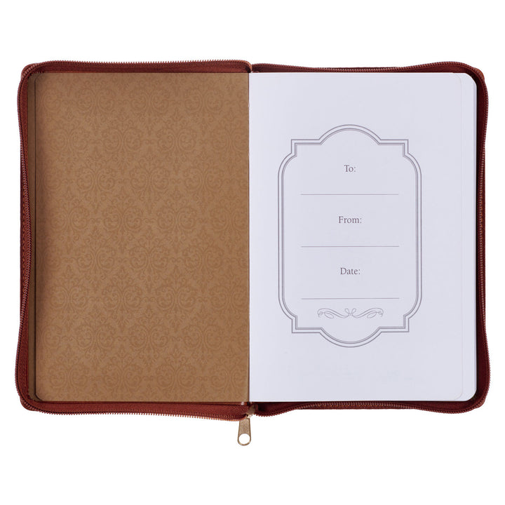Strong & Courageous Faux Leather Journal with Zip