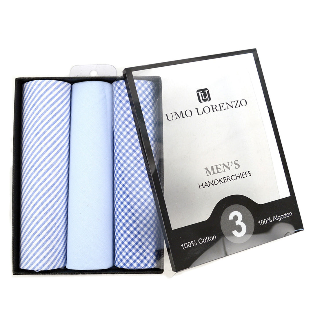 Umo Lorenzo  Solid, Striped & Plaid Cotton Handkerchiefs