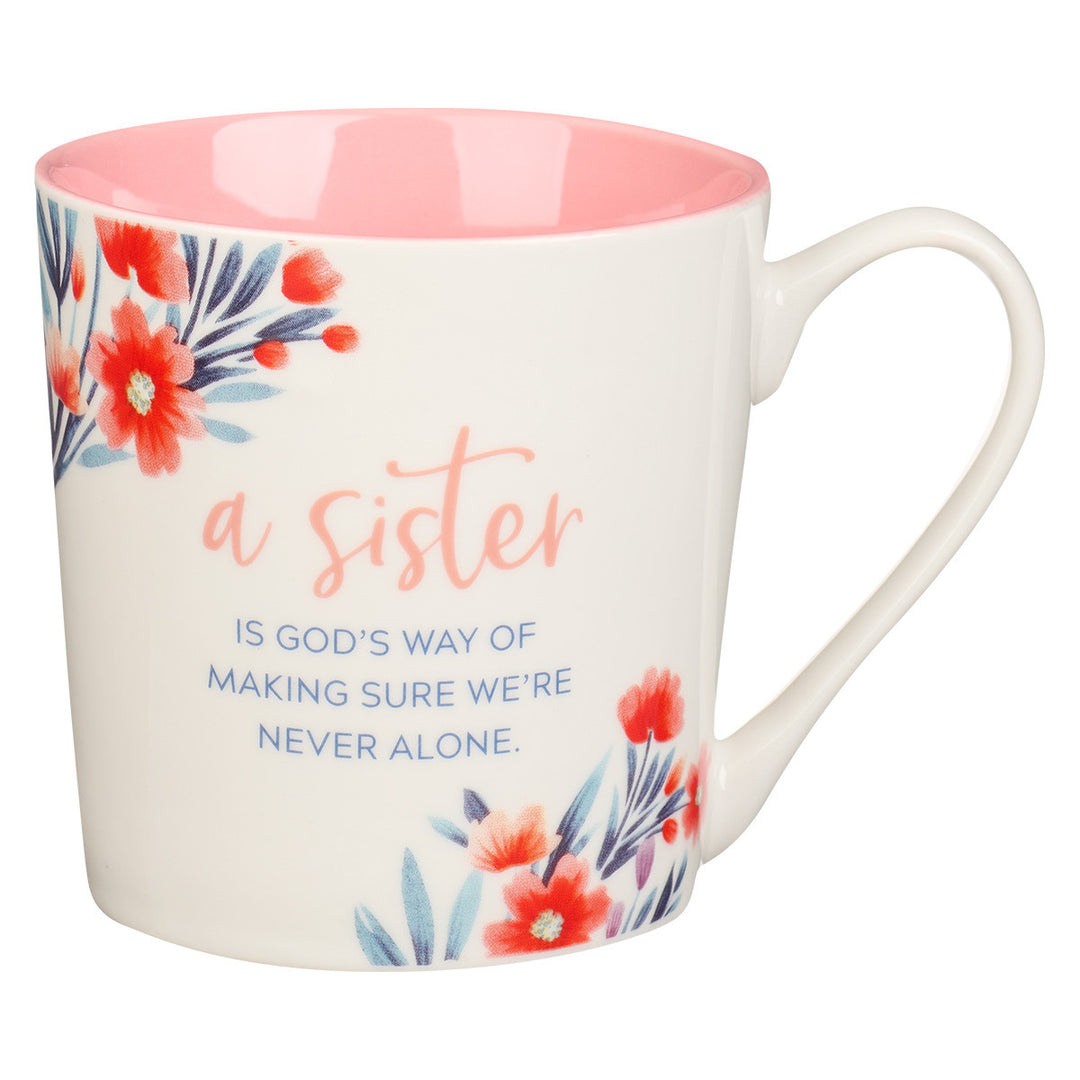 CAG Pink/White Floral Ceramic Sister Mug