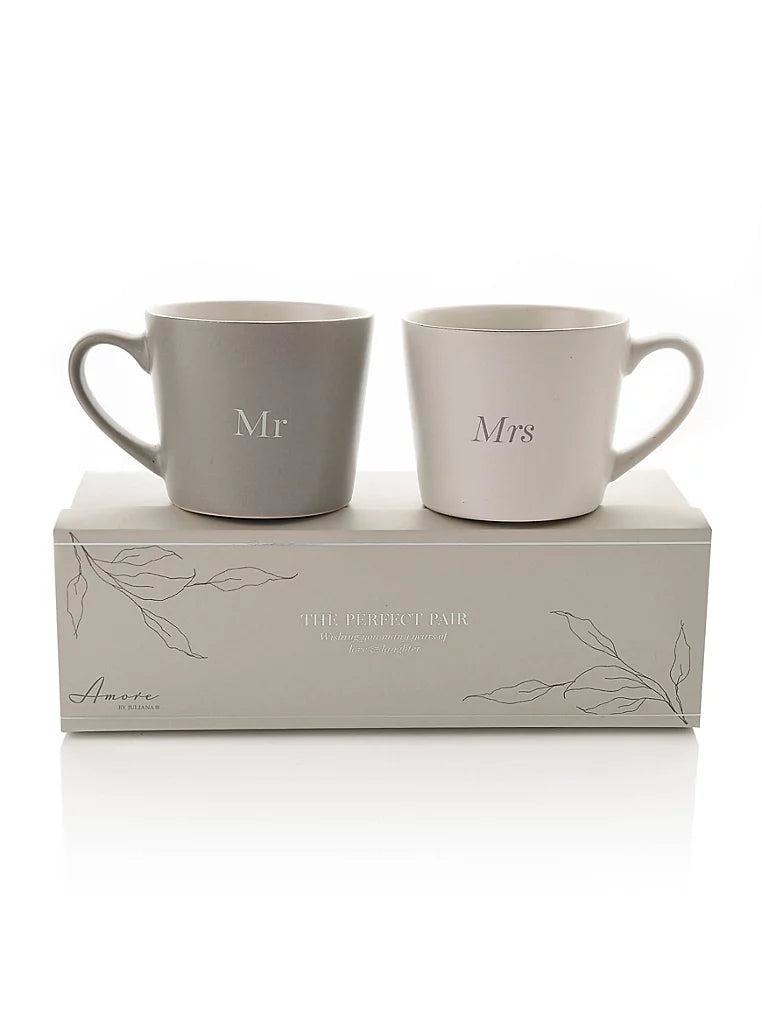 Mr & Mrs Grey/White Mugs