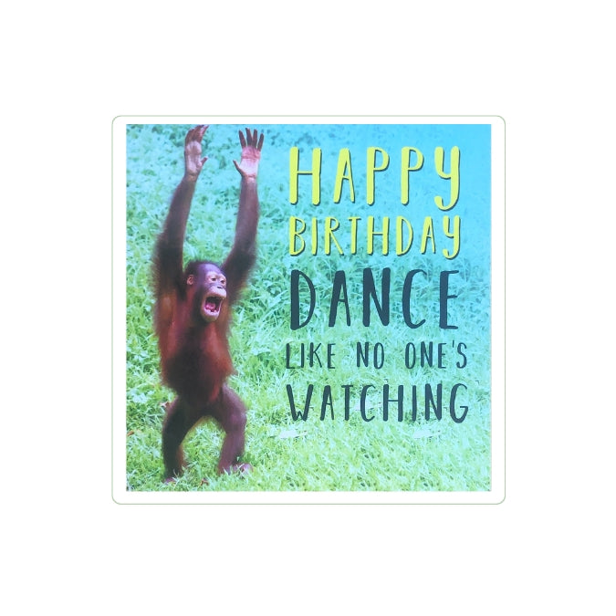 Dancing Monkey Birthday Greeting Card