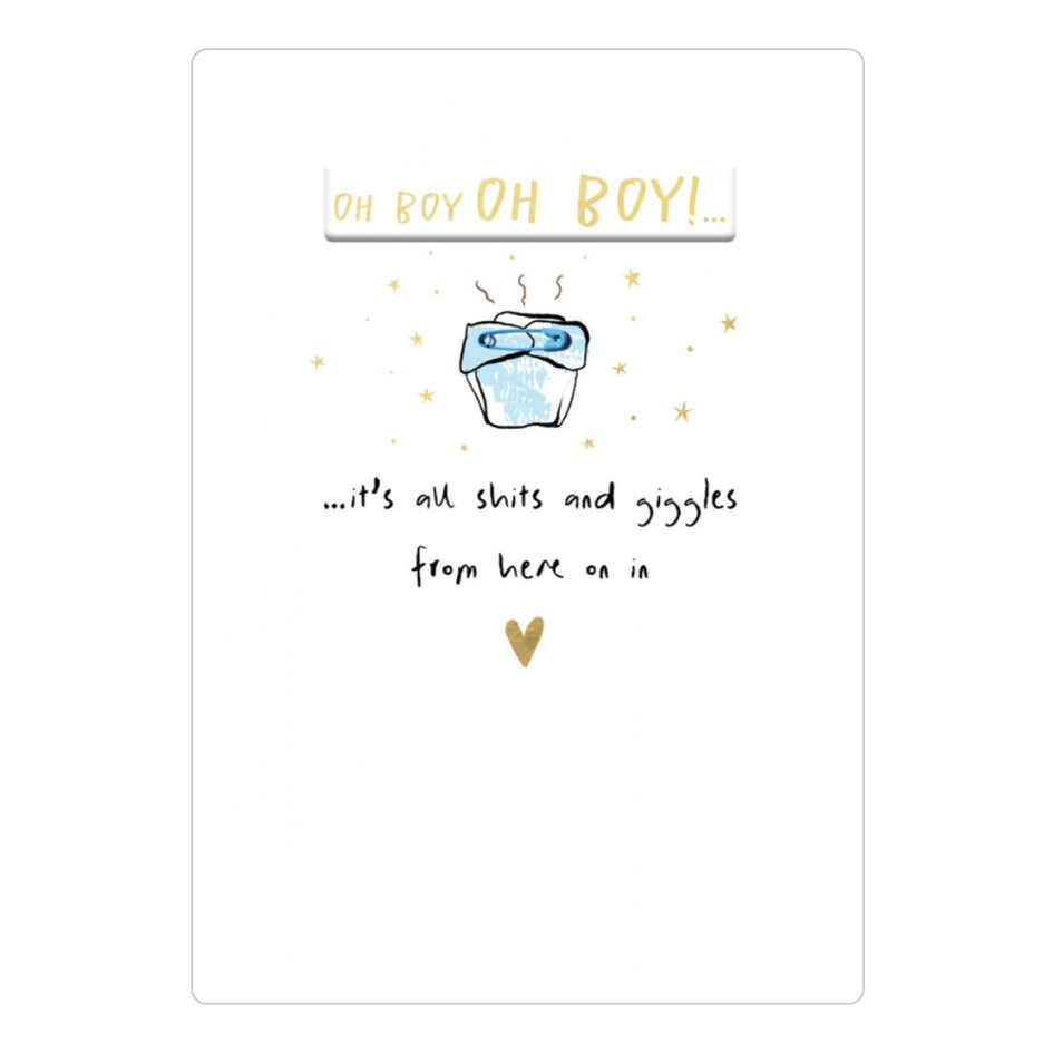 Oh Boy Oh Boy! New Born Greeting Card