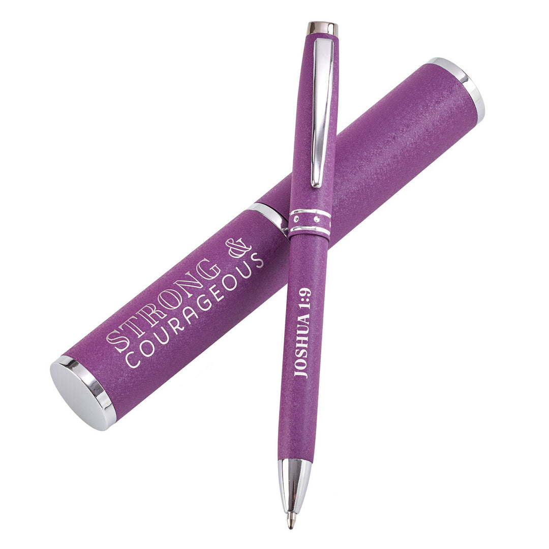 Strong & Courageous Purple Gift Pen