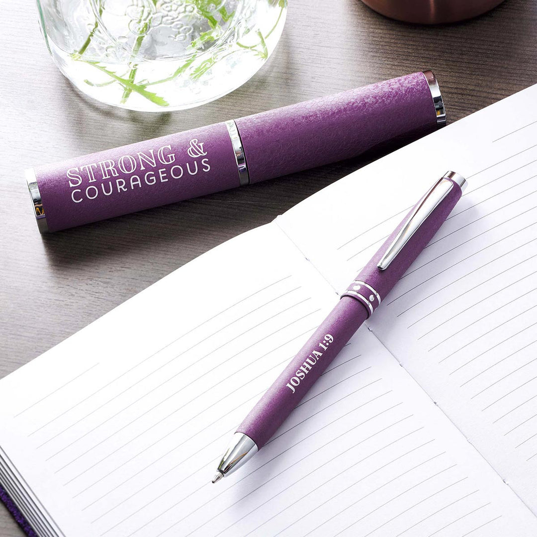 Strong & Courageous Purple Gift Pen
