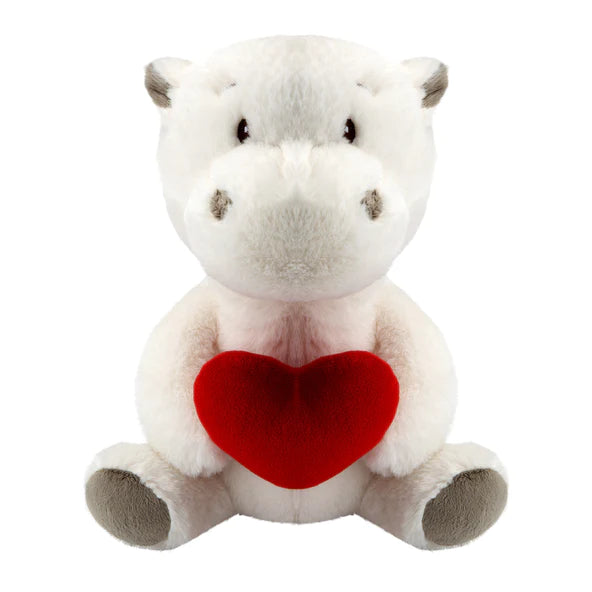 Cream Colour Hippo with Love Heart- 27cm