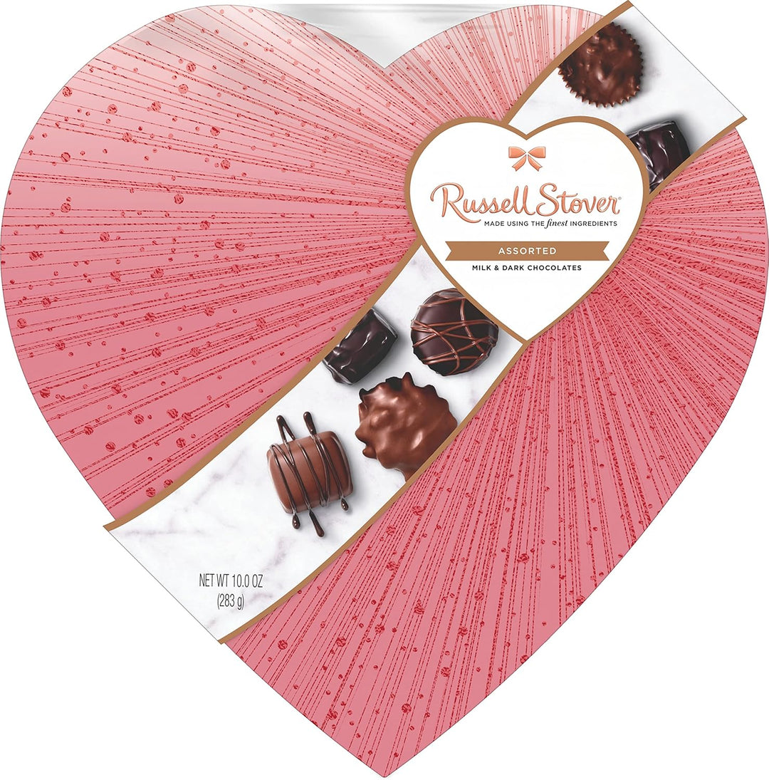 Russell Stover Valentine's Day Assorted Milk & Dark Chocolate Gift Box- 283g