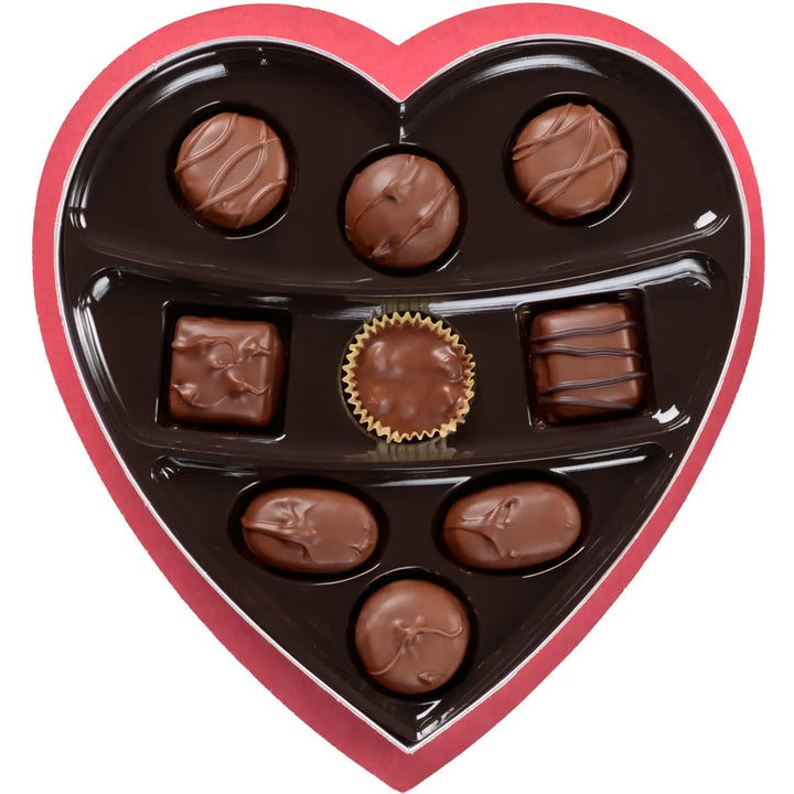 Russell Stover Assorted Chocolates Red Foil Heart- 5.1oz