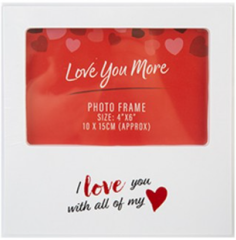 4" x 6" Love Printed Photo Frame