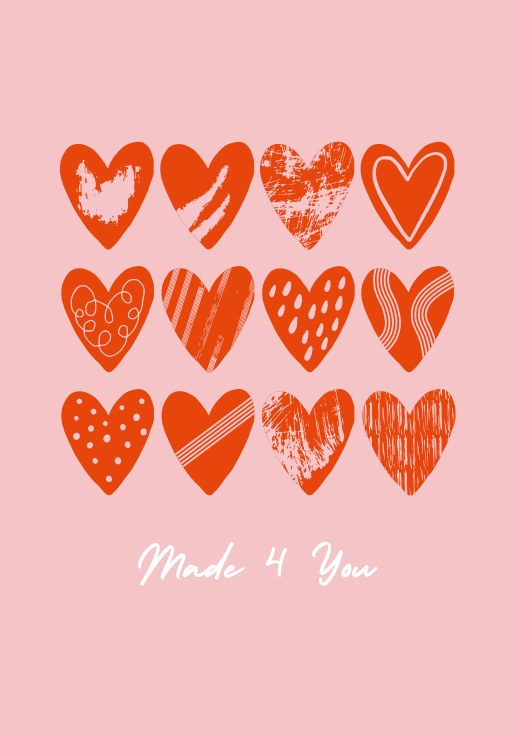 Made for You – Heart Pattern Greeting Card