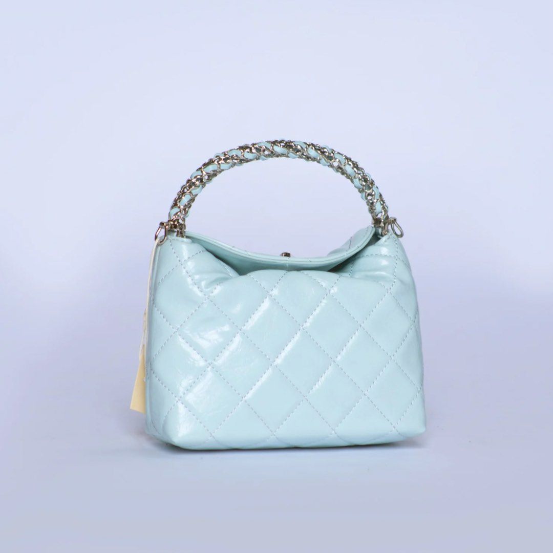 H&F Blue Quilted Handbag -F6133