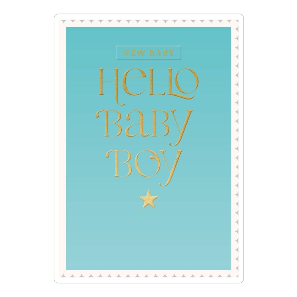 Hello Baby Boy Congratulatory Greeting Card