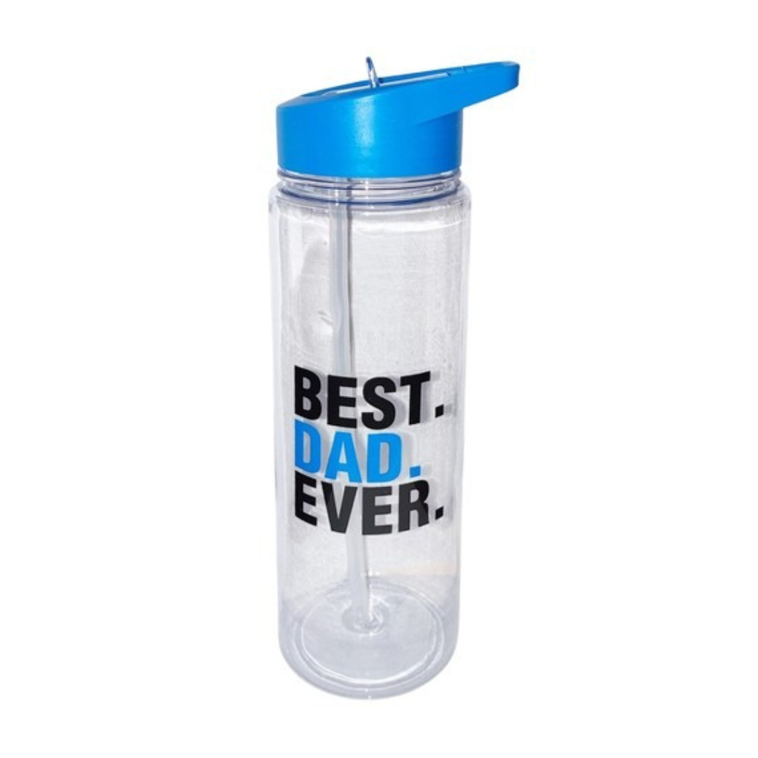 Best Dad Ever Drink Bottle with Built in Straw 700ml