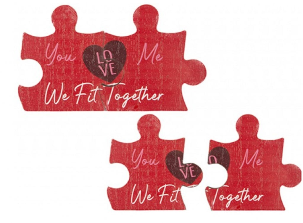 Set of 2 Love Decal Puzzle Pieces- 9cm