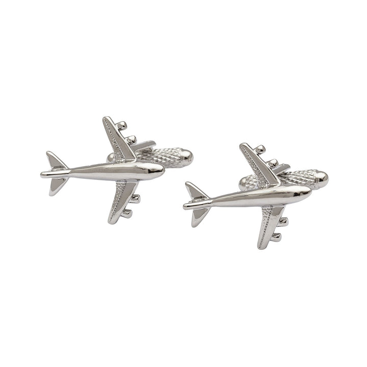 Onyx Art Silver Boeing 747 Cufflinks