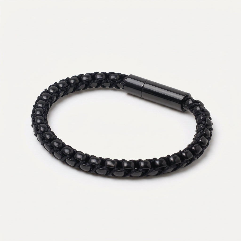 Minimalist Black Clasp Bracelet