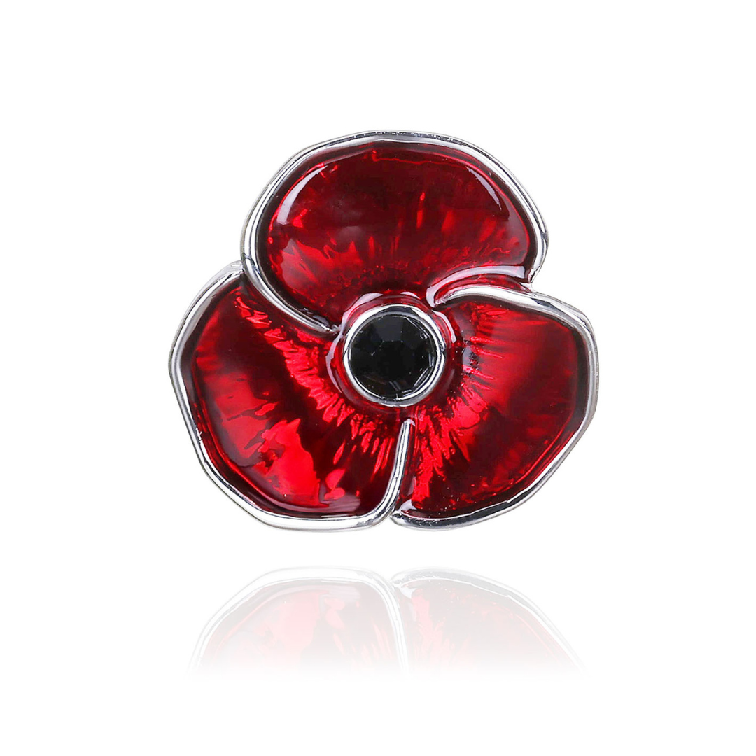 Equilibrium Silver Plated Delicate Poppy Brooch-64245