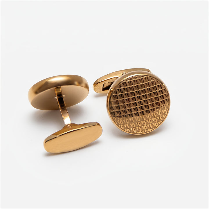 The Golden Grid: DS Accessories Gold Steel Cufflinks