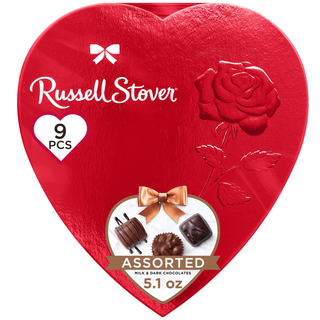 Russell Stover Assortment Milk Chocolate Heart Box- 145g