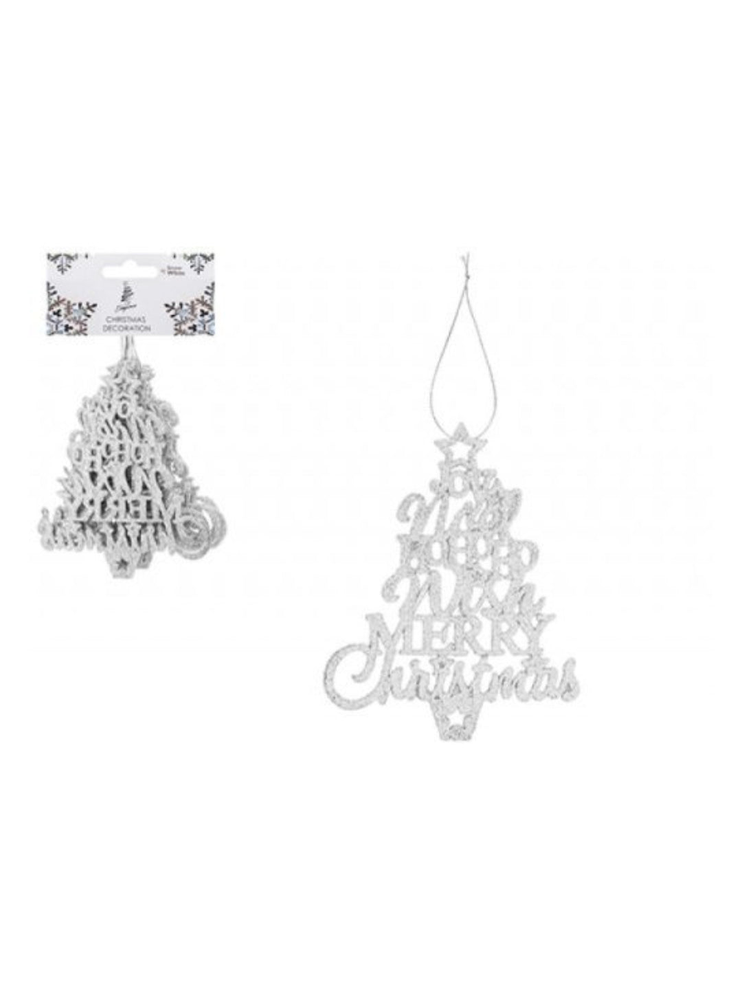 PMS Pack of 6 Hanging Silver Glitter Trees For Christmas Decorations