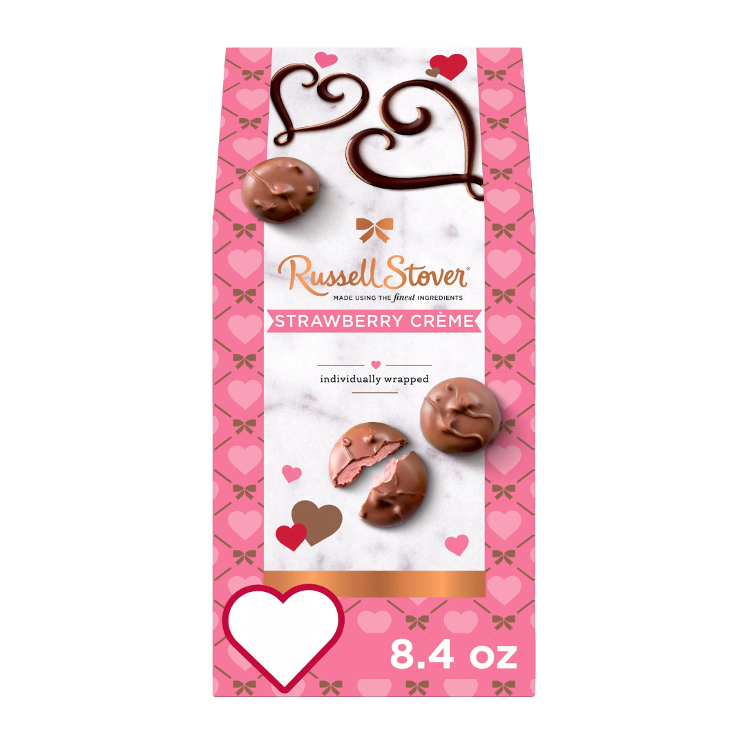 Russell Stover Strawberry Crème in Milk Chocolate Valentine's Candy- 238g