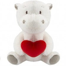 Cream Colour Hippo with Love Heart- 27cm