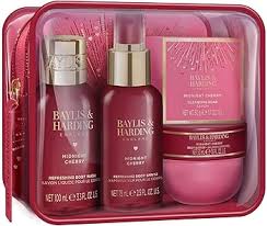 Baylis &amp; Harding Midnight Cherry Luxury Travel Wash Bag Gift Set-BH25MCTRAVEL