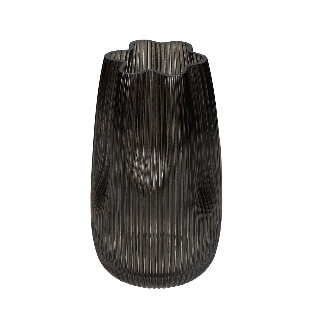 Midnight Ripple Glass Vase 12x20cm