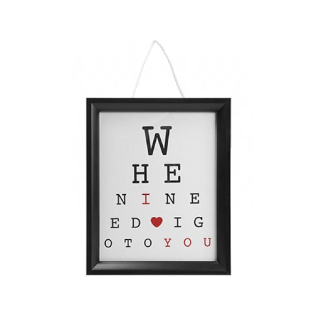 I Love You Hanging Eye Test Frame