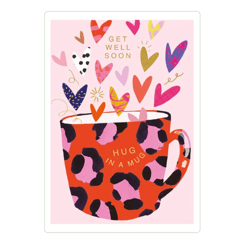 Hug In A Mug Get Well Soon Greeting Card