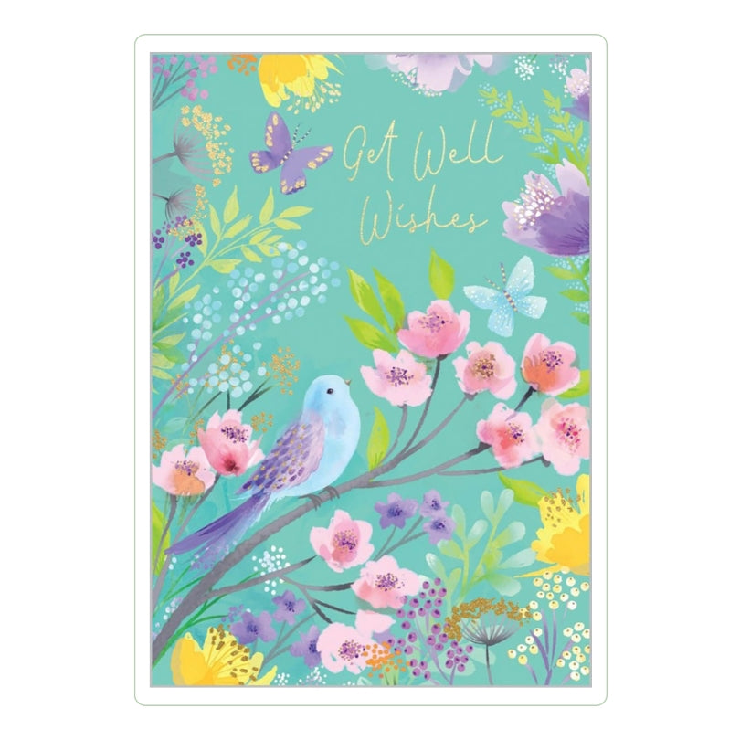 Floral Get Well Wishes Card