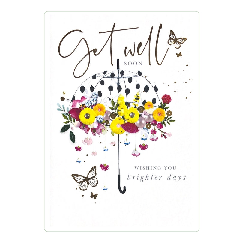 Floral Get Well Soon Greeting Card