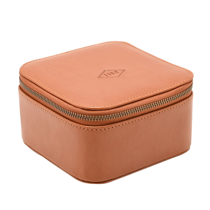 Classic Faux Leather Compact Travel Watch &amp; Accessory Case