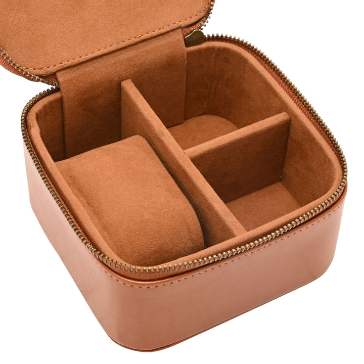Classic Faux Leather Compact Travel Watch &amp; Accessory Case