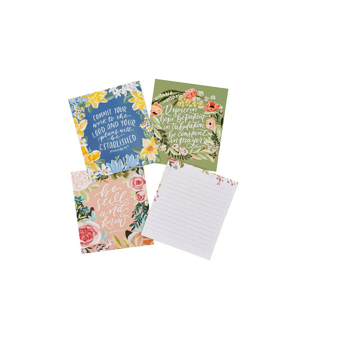 Blossoms of Faith Desktop Scripture Cards with Gold Metal Stand