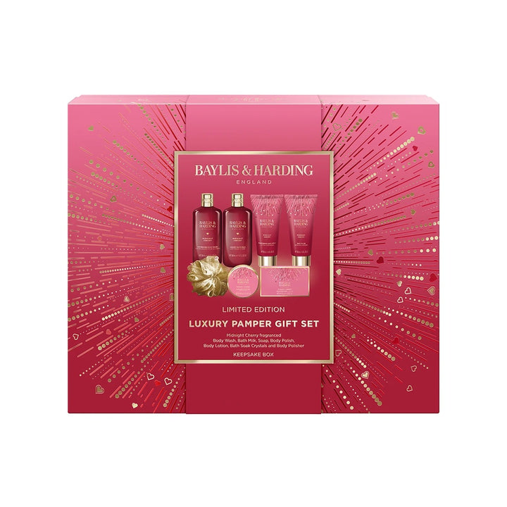 Baylis &amp; Harding Midnight Cherry Luxury Pamper Gift Set-