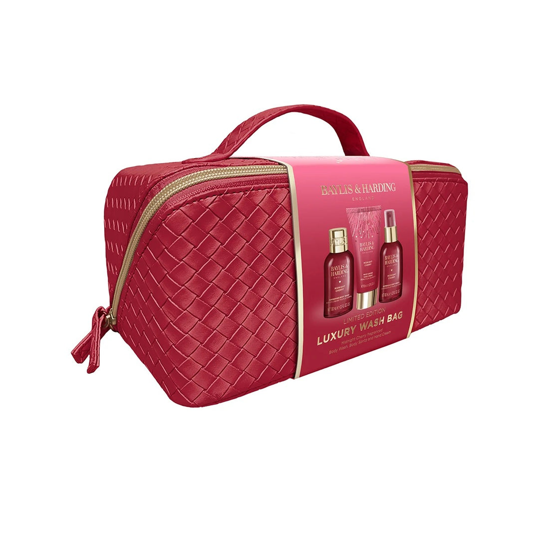 Baylis &amp; Harding Midnight Cherry Luxury Wash Bag Gift