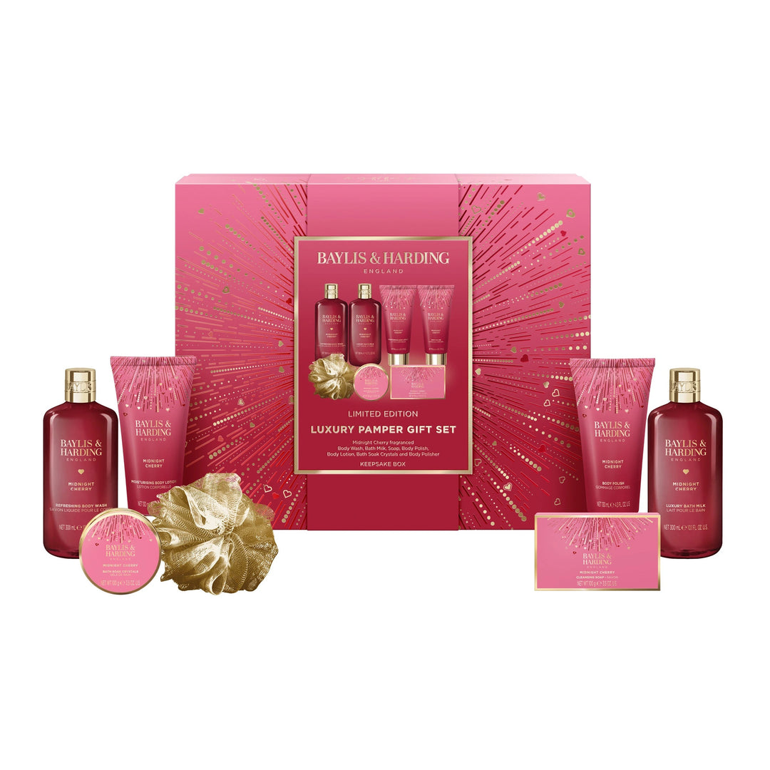 Baylis &amp; Harding Midnight Cherry Luxury Pamper Gift Set-