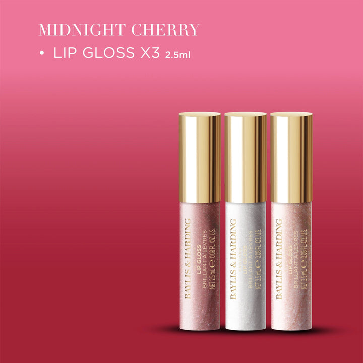 Baylis &amp; Harding Midnight Cherry Glossy Lip Trio Gift Set