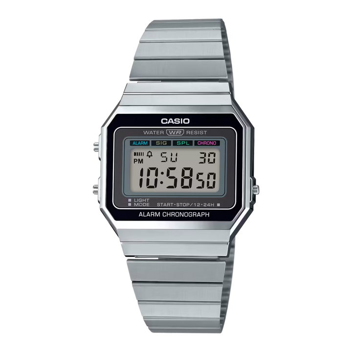 Vintage Casio Silver Digital Stainless Steel Watch