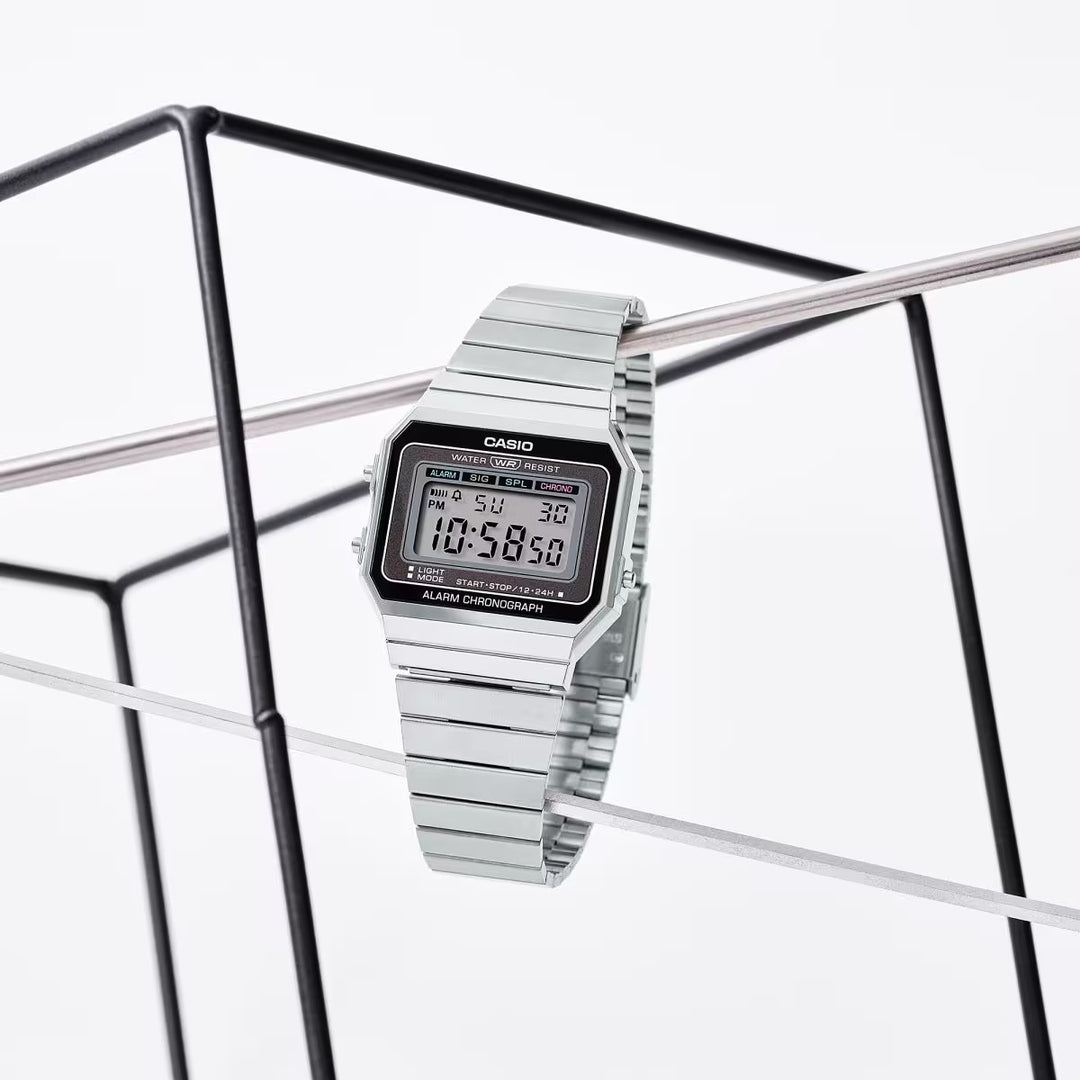 Vintage Casio Silver Digital Stainless Steel Watch