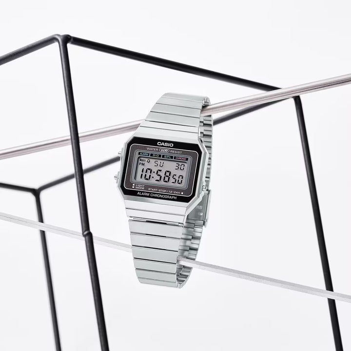 Vintage Casio Silver Digital Stainless Steel Watch