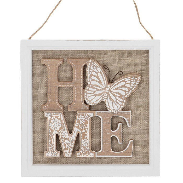 Butterfly "HOME" Framed Wall Plaque